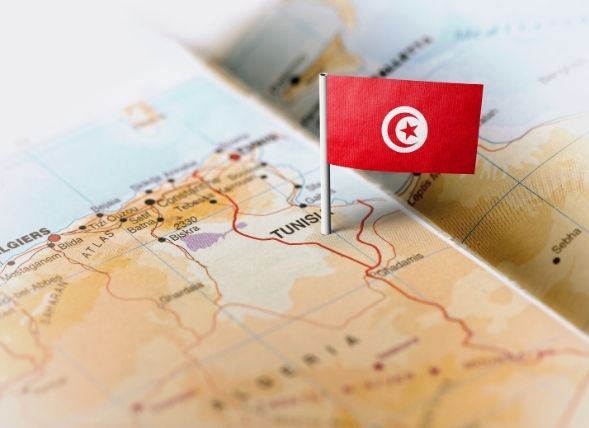 Bandera minimalista de Túnez para el mercado de origen de Zenira Trade